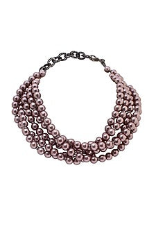 Gold Finish Pearl & Crystal Necklace