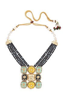 Gold Finish Meenakari Laak Pendant Necklace