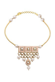 Gold Finish Enameled Necklace