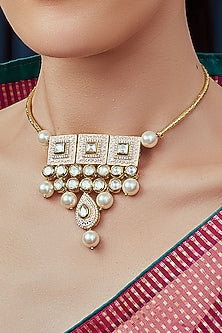 Gold Finish Enameled Necklace