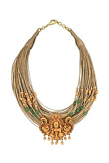 Gold Finish Lakshmi Temple Necklace