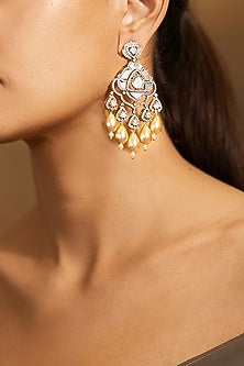 Yellow Gold Finish Dangler Earrings