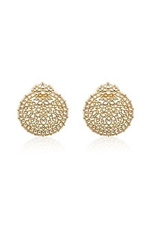 Gold Finish Brass Stud Earrings