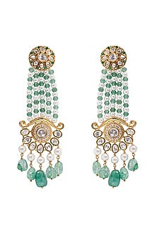 Gold Finish Shell Pearl Earrings