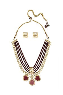 Gold Finish Beaded Necklace Set