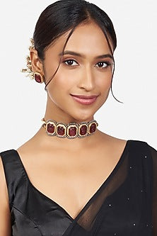 Gold Finish Hydro Stone Necklace Set