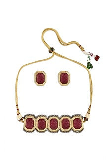 Gold Finish Hydro Stone Necklace Set