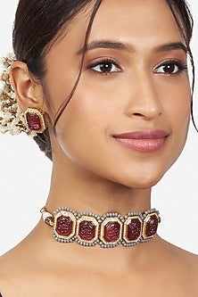 Gold Finish Hydro Stone Necklace Set