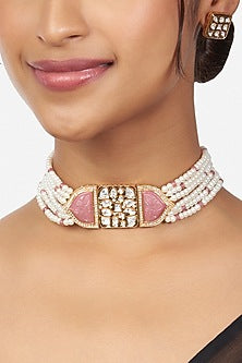 Gold Finish Handcrafted Choker Necklace Set