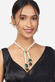 Gold Finish Austrian Zirconia Necklace Set