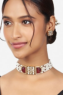 Gold Finish Handcrafted Necklace Set