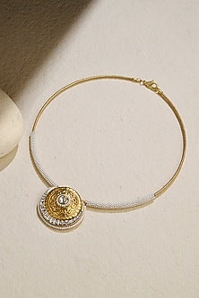 Gold Finish Embellished Wired Necklace