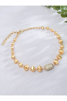 Gold Finish Beaded Necklace