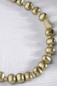 Gold Finish Pearl Collar Necklace