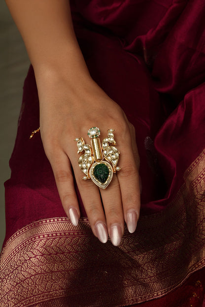 Gold Finish Brass Tavya Ring