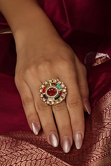 Gold Finish Brass Vayra Ring