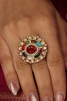 Gold Finish Brass Vayra Ring
