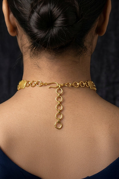 Gold Finish Brass Revanshi Choker Necklace Set