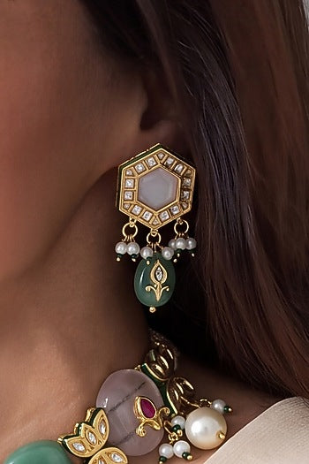 Gold Finish Brass Tanvika Necklace Set