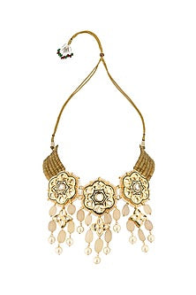 Gold Finish Enameled Necklace Set