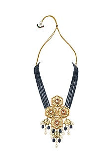 Gold Finish Shell Pearl Necklace Set