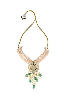 Gold Finish Jade Enamelled Necklace Set