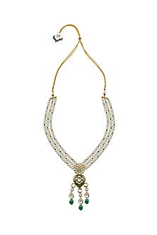 Gold Finish Quartz Beaded Necklace Set