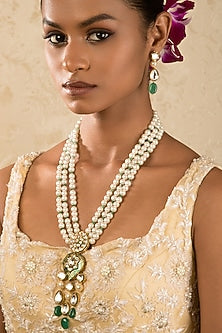 Gold Finish Quartz Beaded Necklace Set