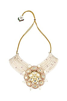 Gold Finish Beaded Choker Necklace Set