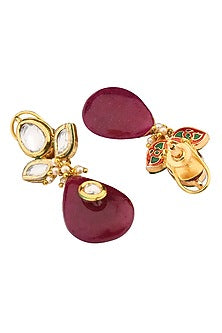 Gold Finish Kundan & Jade Necklace Set