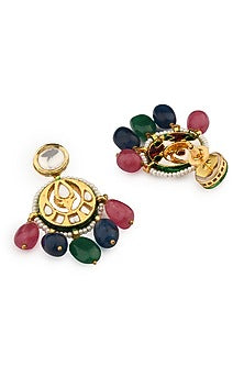 Gold Finish Jade & Kundan Necklace Set
