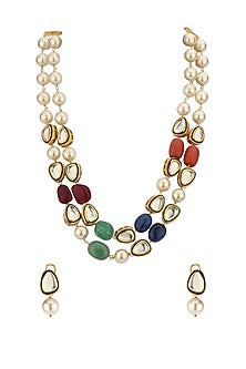 Gold Finish Choker Necklace Set