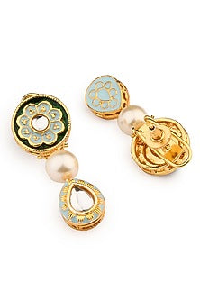 Gold Finish Quartz Bead & Kundan Necklace Set