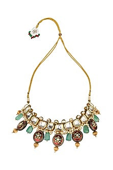 Gold Finish Beaded Necklace Set