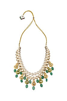 Gold Finish Enamelled Jade Necklace Set