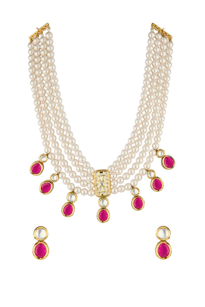 Gold Finish Hydro Onyx Choker Necklace Set