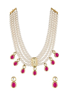 Gold Finish Hydro Onyx Choker Necklace Set