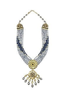 Gold Finish Agate Choker Necklace Set