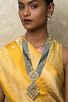 Gold Finish Agate Choker Necklace Set