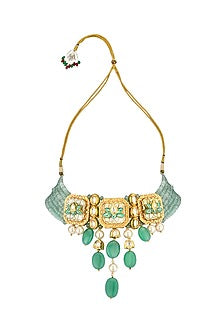 Gold Finish Mother of Pearl Necklace Set