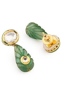 Gold Finish Jade & Shell Pearl Necklace Set