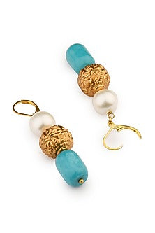 Gold Finish Turquoise Beaded Necklace Set