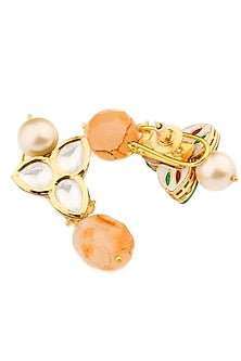Gold Finish Carnelian Choker Necklace Set