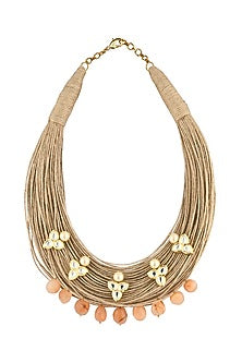 Gold Finish Carnelian Choker Necklace Set