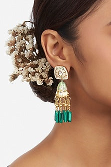 Micron Gold Finish Jhumka Earrings