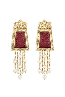 Micron Gold Finish Handcrafted Dangler Earrings