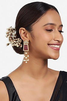 Micron Gold Finish Handcrafted Dangler Earrings