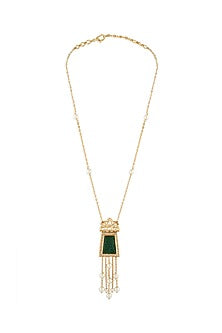 Gold Finish Necklace With Pearls
