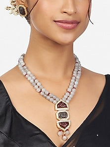 Gold Finish Beaded Necklace Set