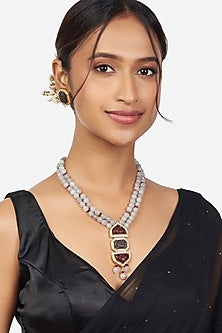 Gold Finish Beaded Necklace Set